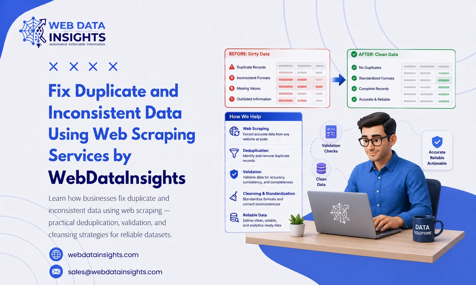 Fix Duplicate and Inconsistent Data Using Web Scraping Services by WebDataInsights: A Complete Guide for Businesses